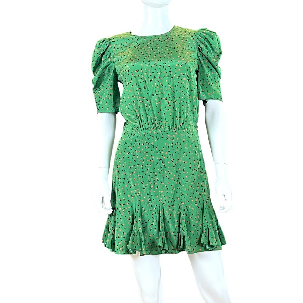 Veronica Beard Green Floral Silk Mini Dress – Size 2
